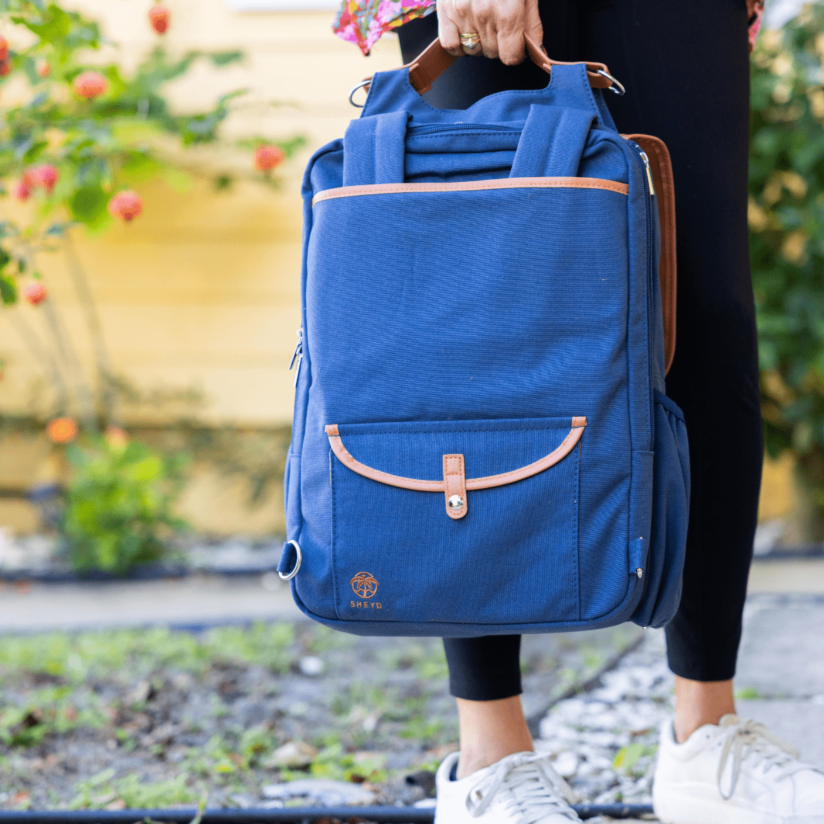 Sheyd Bags Double Pannier Backpack in Blue – Convertible Double Pannier for Bicycles - Sheyd Bags